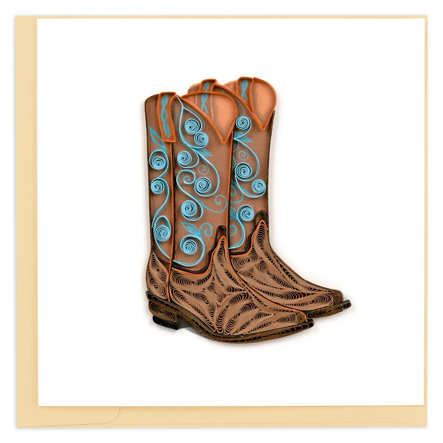 Cowboy Boots Quilled Greeting Card