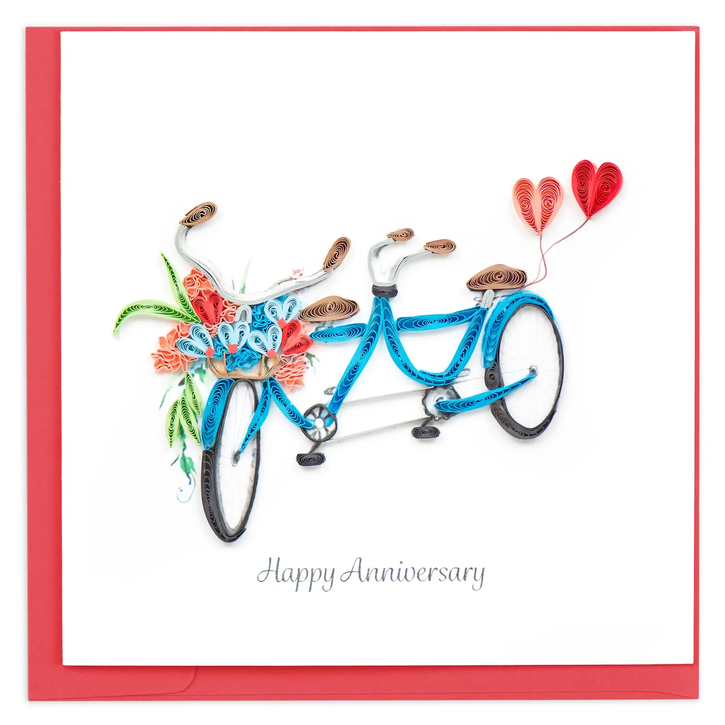 Tandem Bicycle Quilled Greeting Card