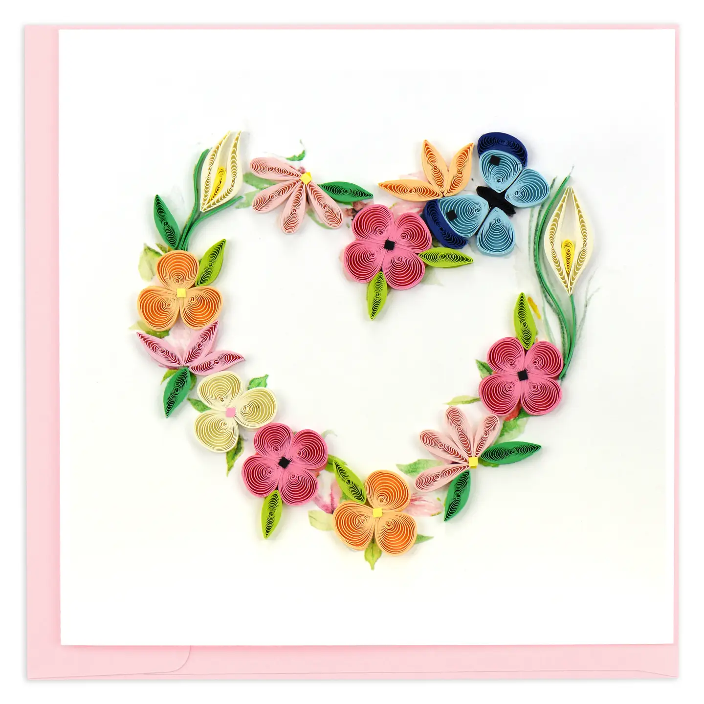 Floral Heart Quilled Greeting Card