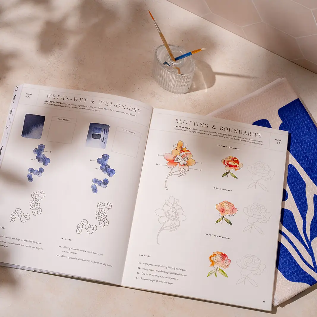 Watercolor Workbook: Cafe In Bloom