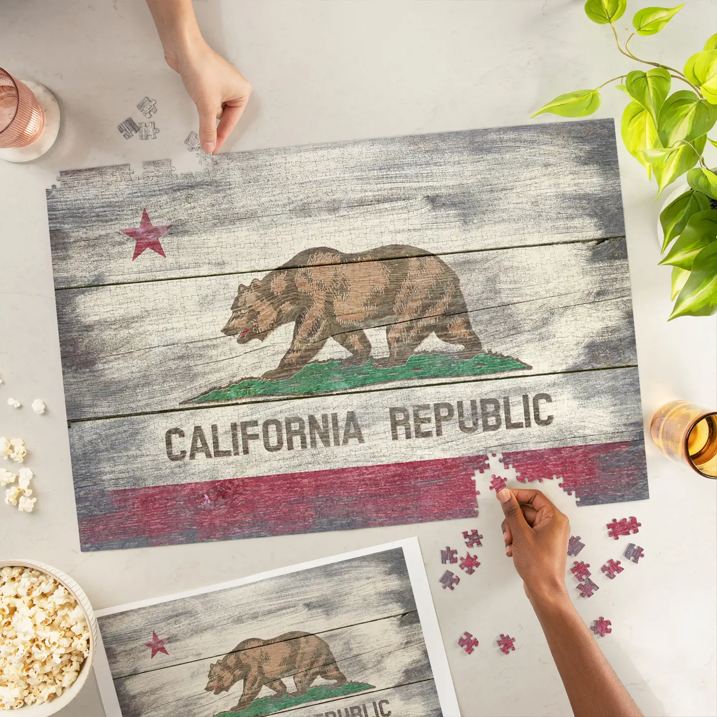 Rustic California Flag Jigsaw Puzzle