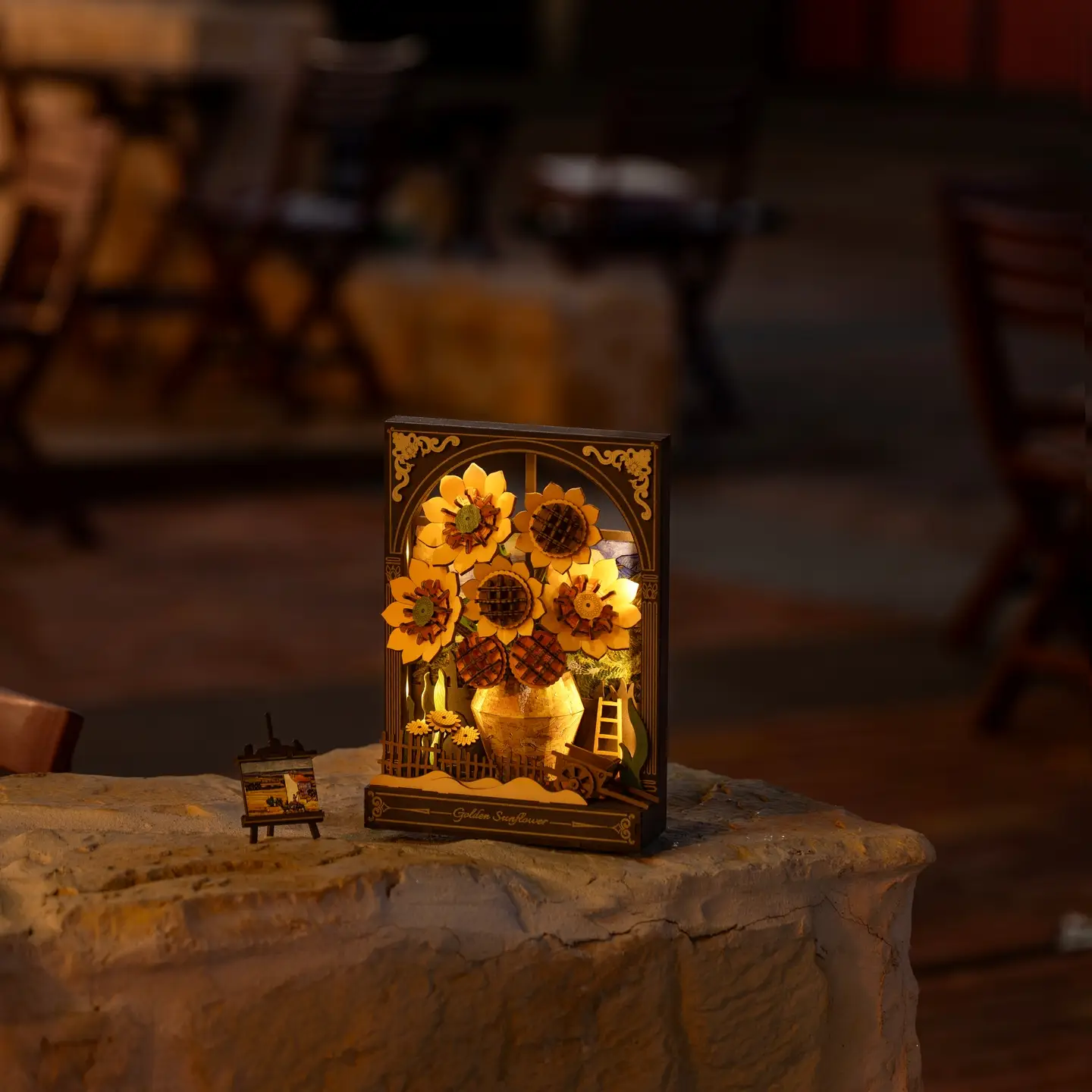 3D Wooden Puzzle: Golden Sunflower