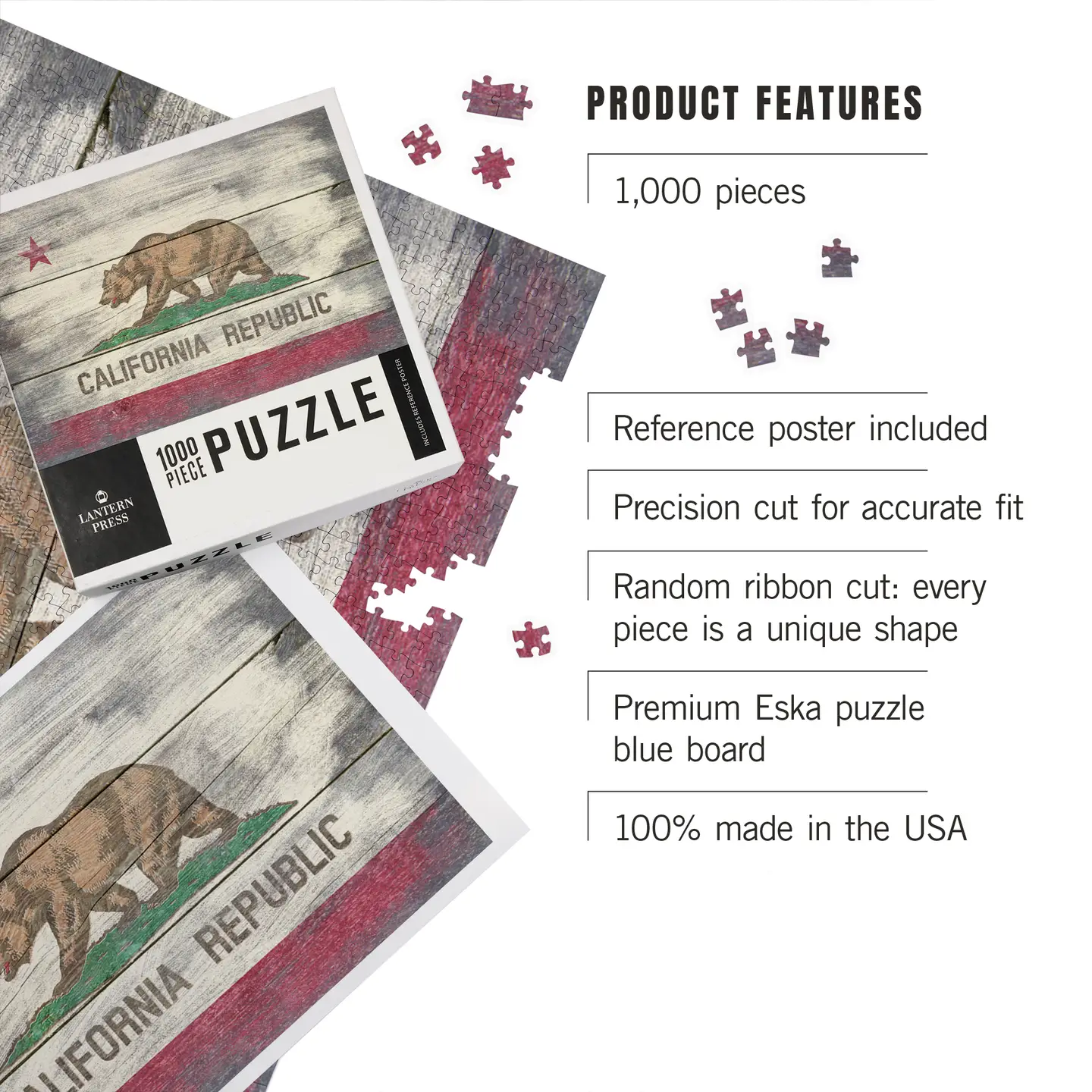 Rustic California Flag Jigsaw Puzzle