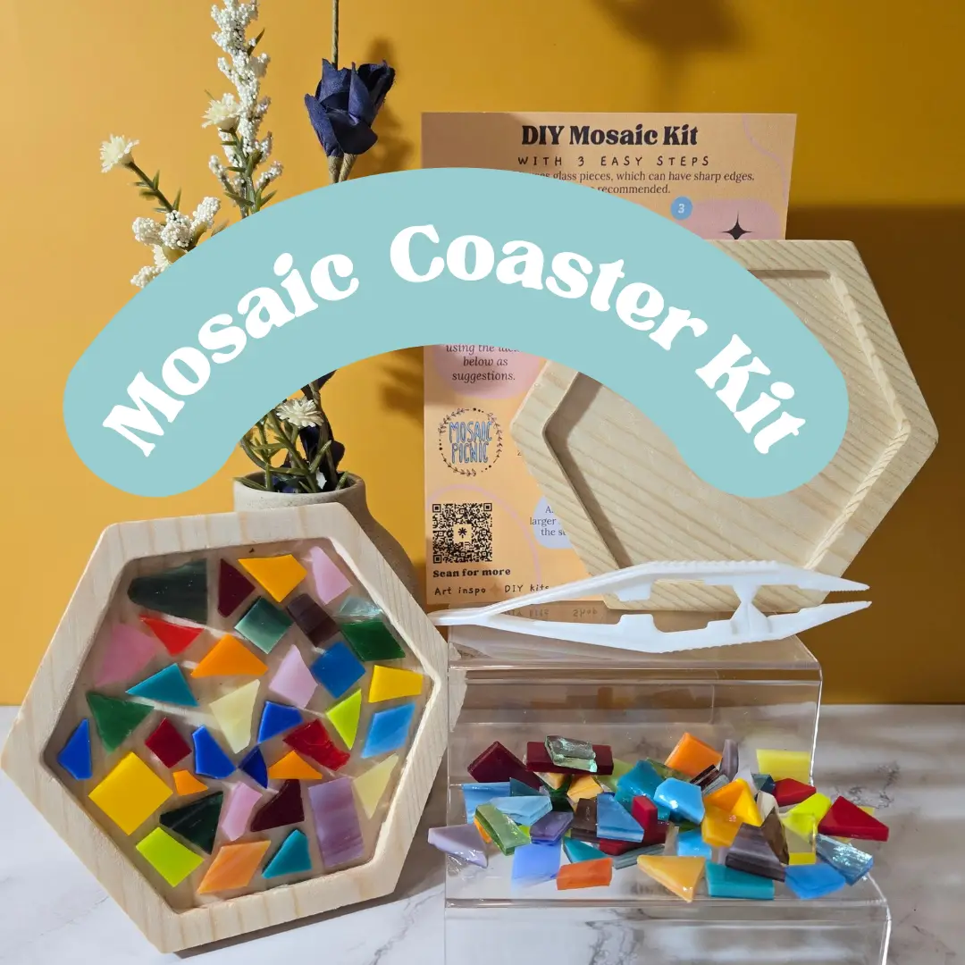 Mosaic Coaster DIY Craft Kit: Hexagon