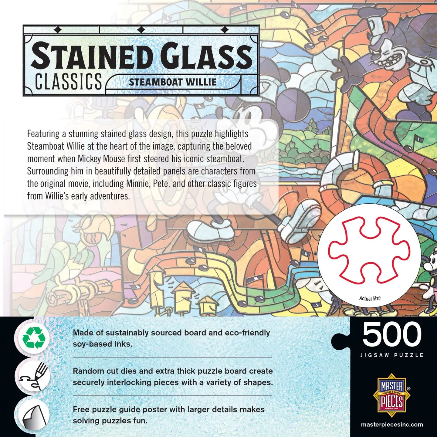 Stained Glass - Steamboat Willie 500 Piece Jigsaw Puzzle