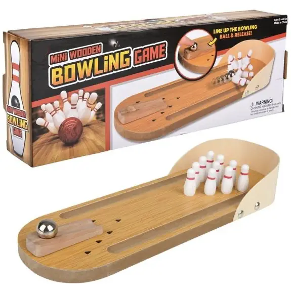 Mini Bowling Game- Marble and Pins - TableTop Small Replic