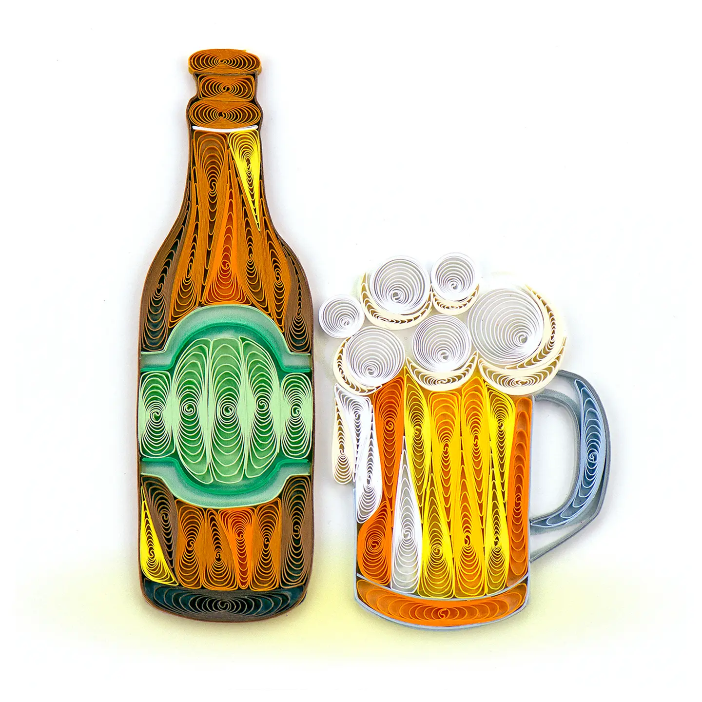 Birthday Beer Greeting Quilled Card