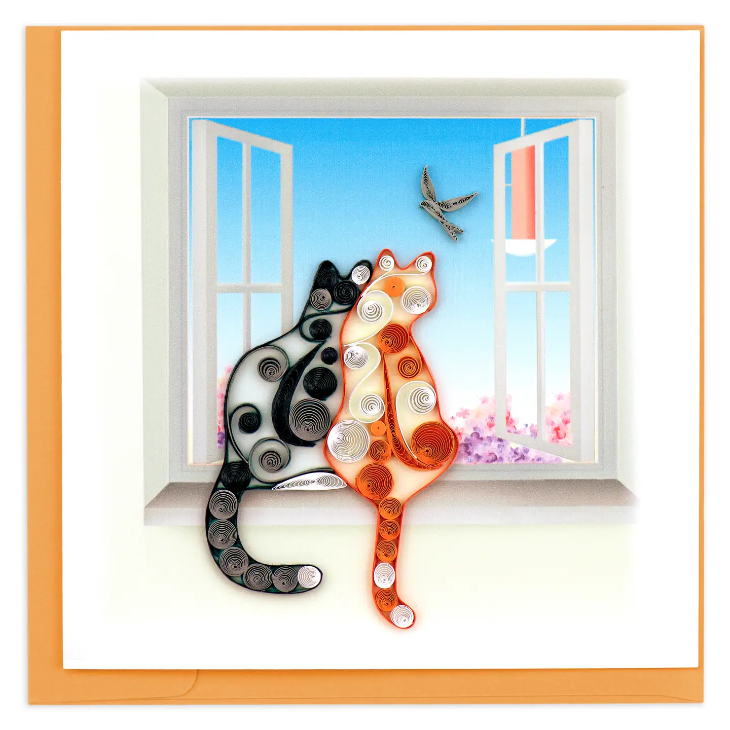 Two Cats Quilled Everyday Greeting Card