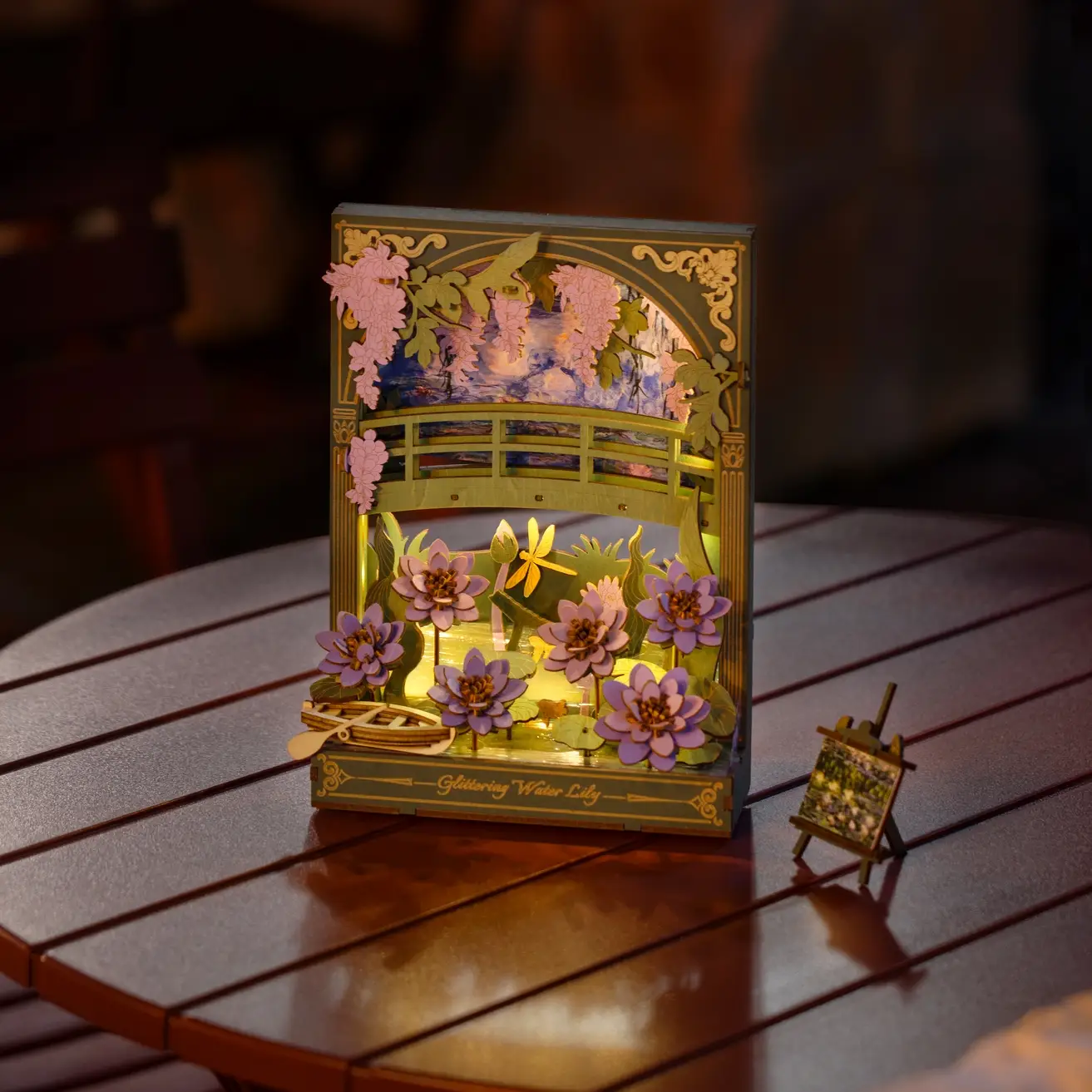 3D Wooden Puzzle: Glittering Water Lily