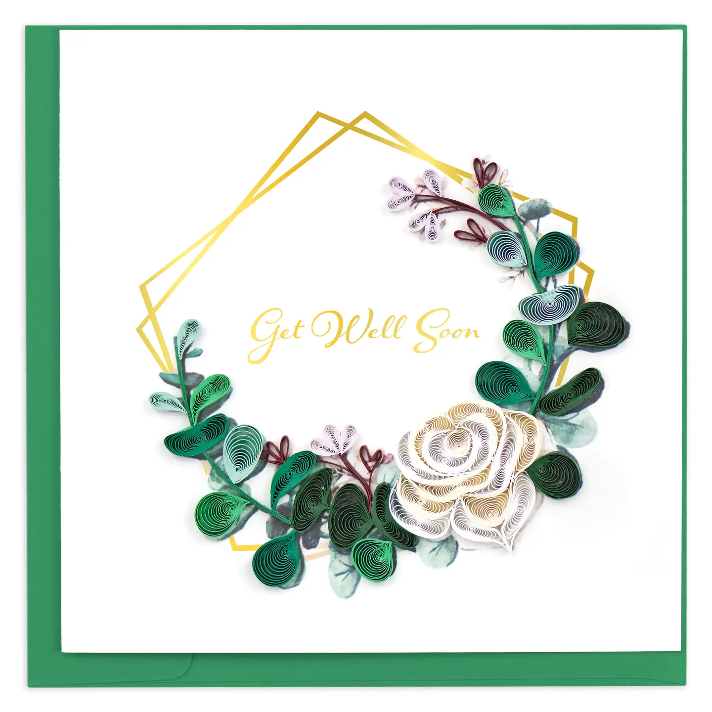 Get Well Eucalyptus Quilled Greeting Card