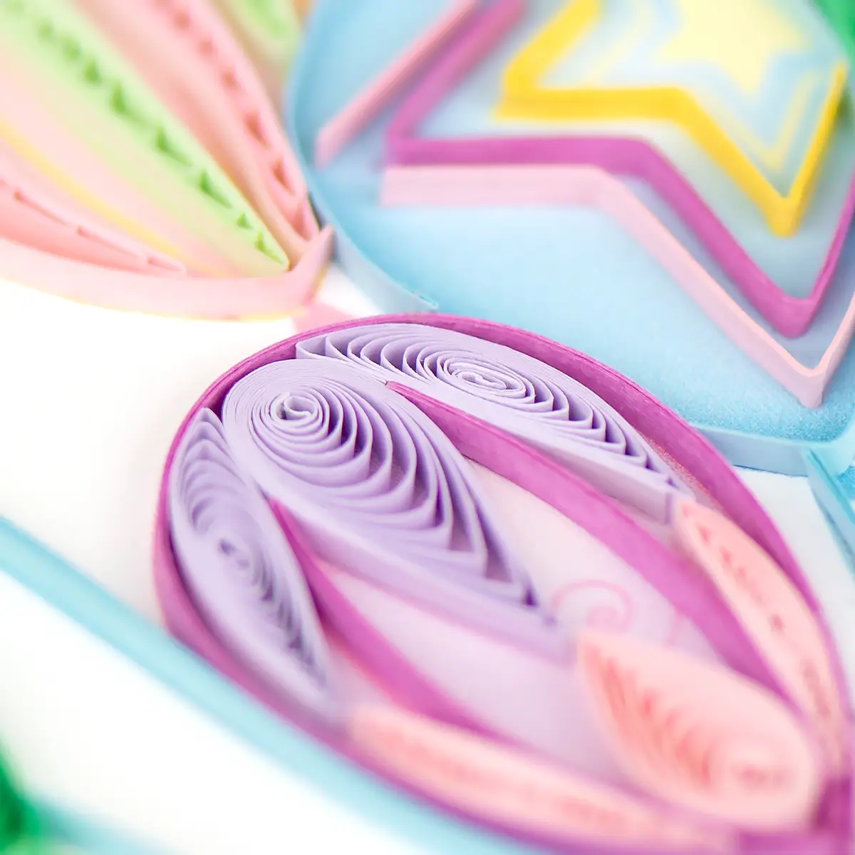 Colorful Balloon Bunch Birthday Quilled Greeting Card