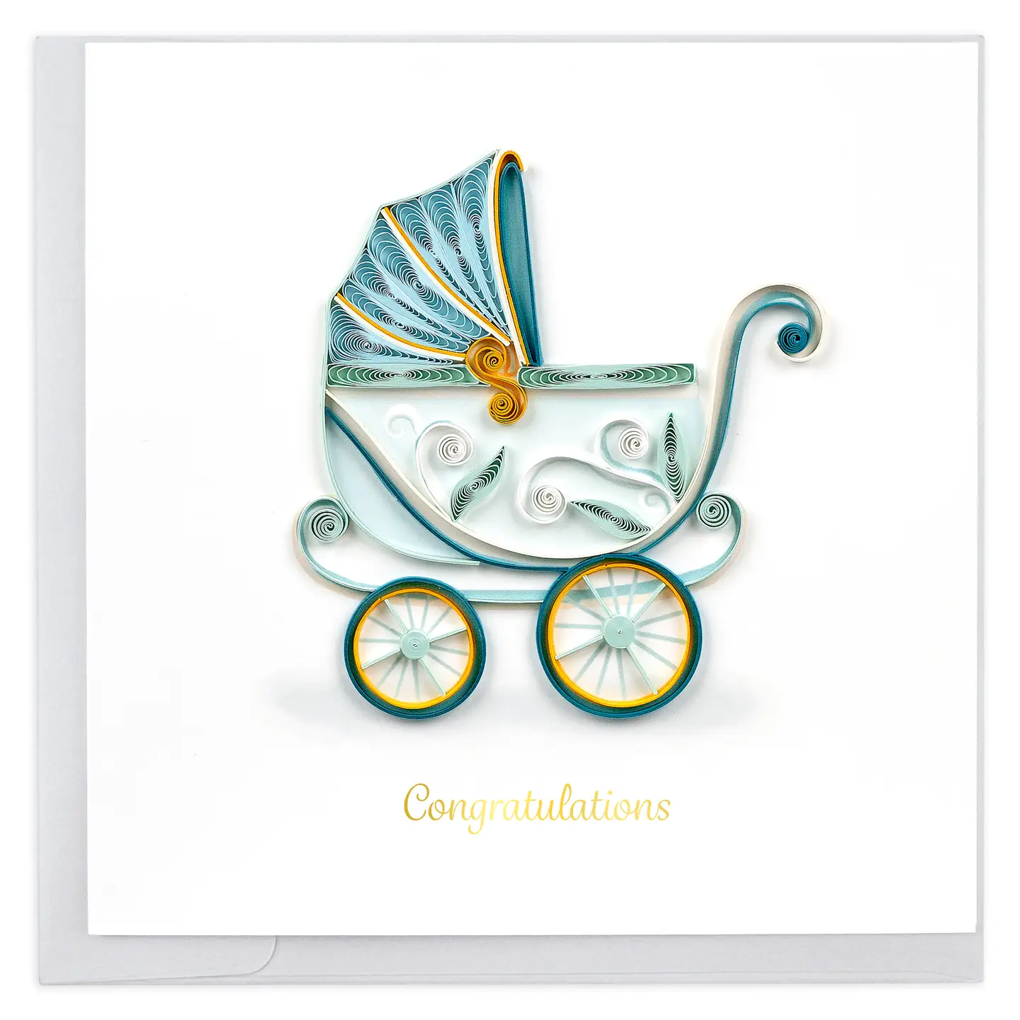 Baby Buggy Quilled Greeting Card