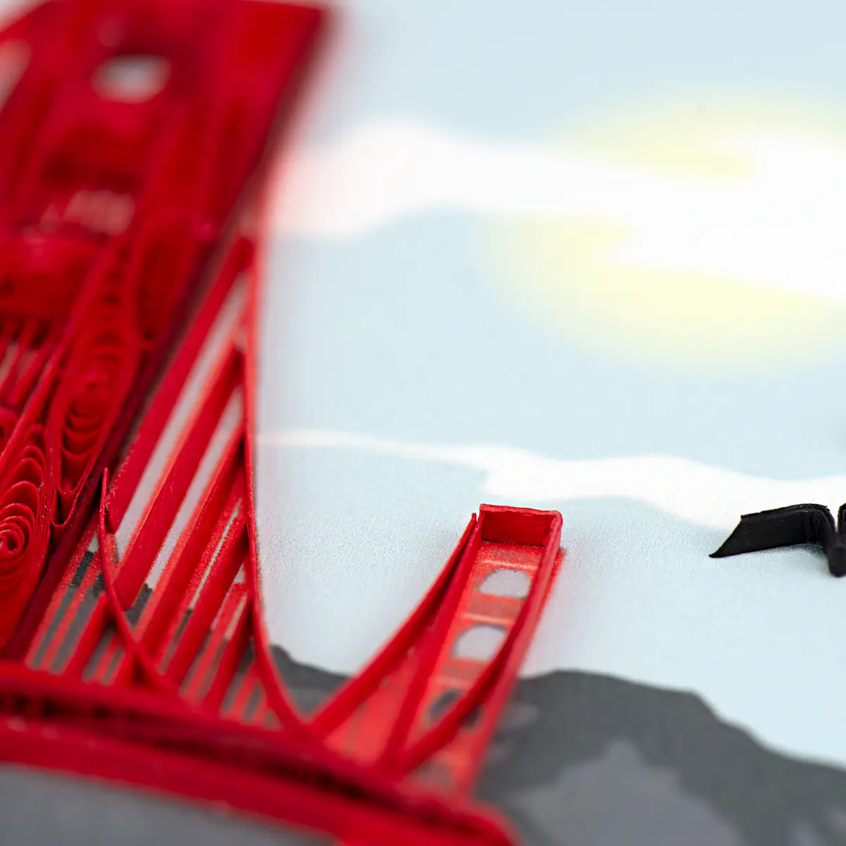 Golden Gate Bridge Quilled Greeting Card