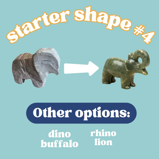 Stone Carving DIY Craft Kit: Elephant Craft Soapstone Animal