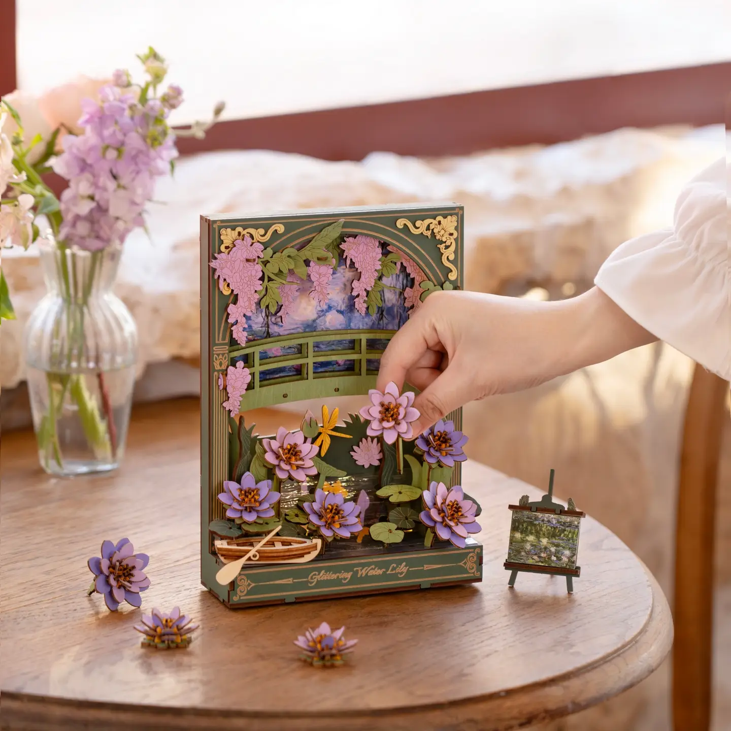3D Wooden Puzzle: Glittering Water Lily