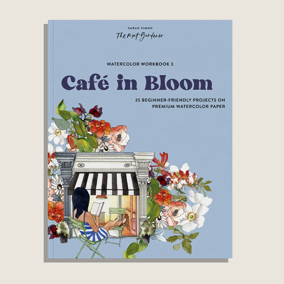Watercolor Workbook: Cafe In Bloom