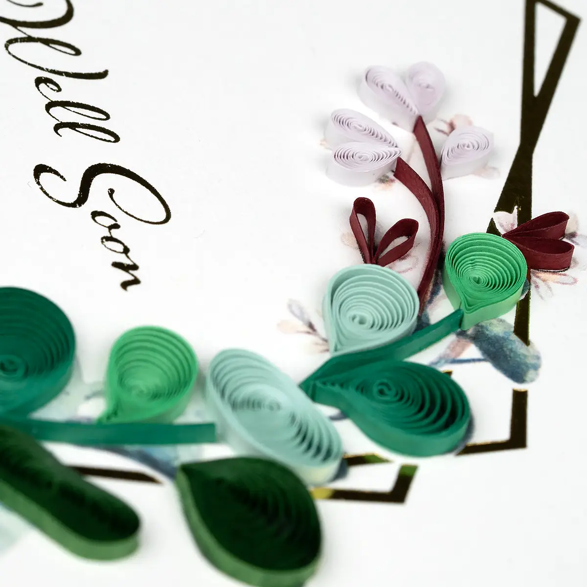 Get Well Eucalyptus Quilled Greeting Card