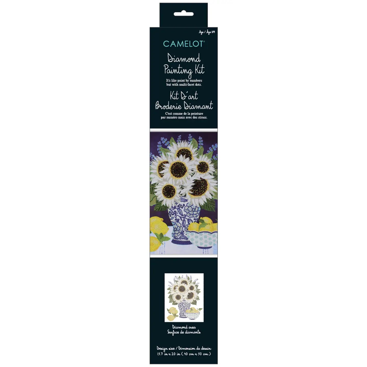 White Sunflowers Diamond Art Kit