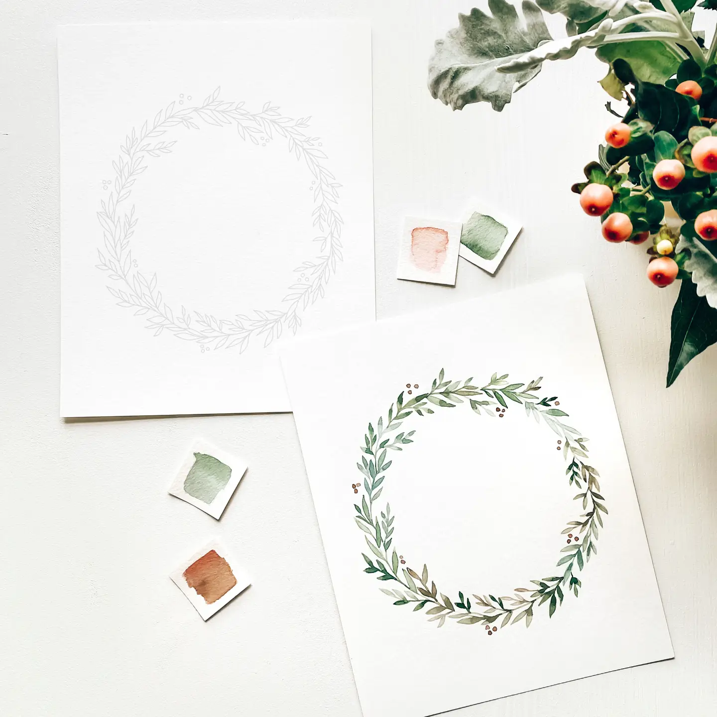 Floral Wreath Watercolor Kit