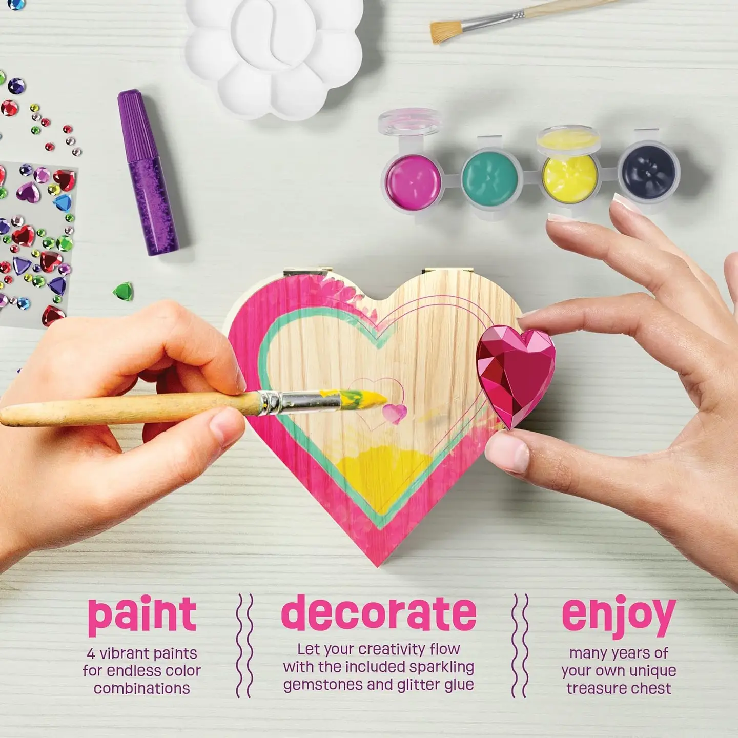 Paint Your Own Wooden Kids Treasure Box