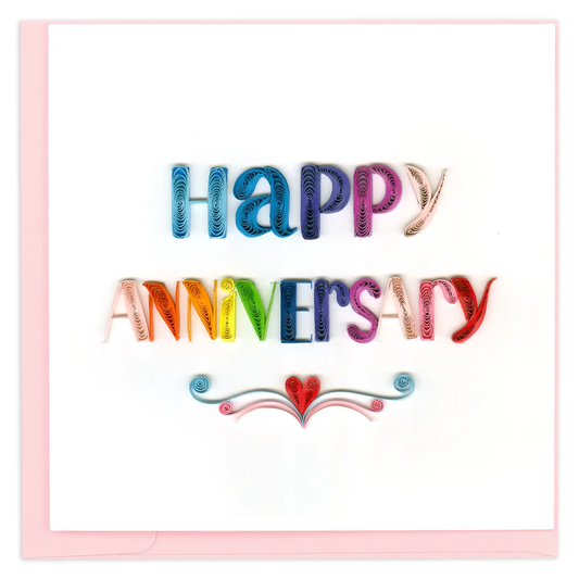 Happy Anniversary Quilled Greeting Card