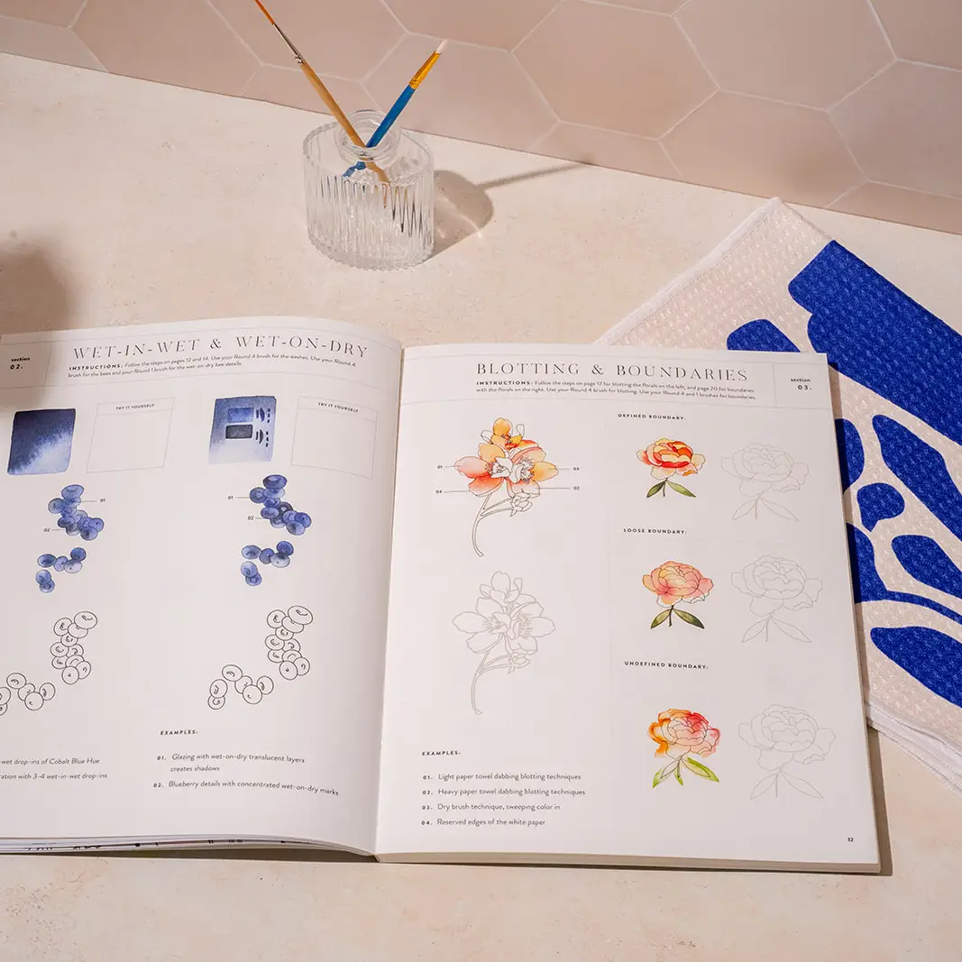 Watercolor Workbook: Cafe In Bloom