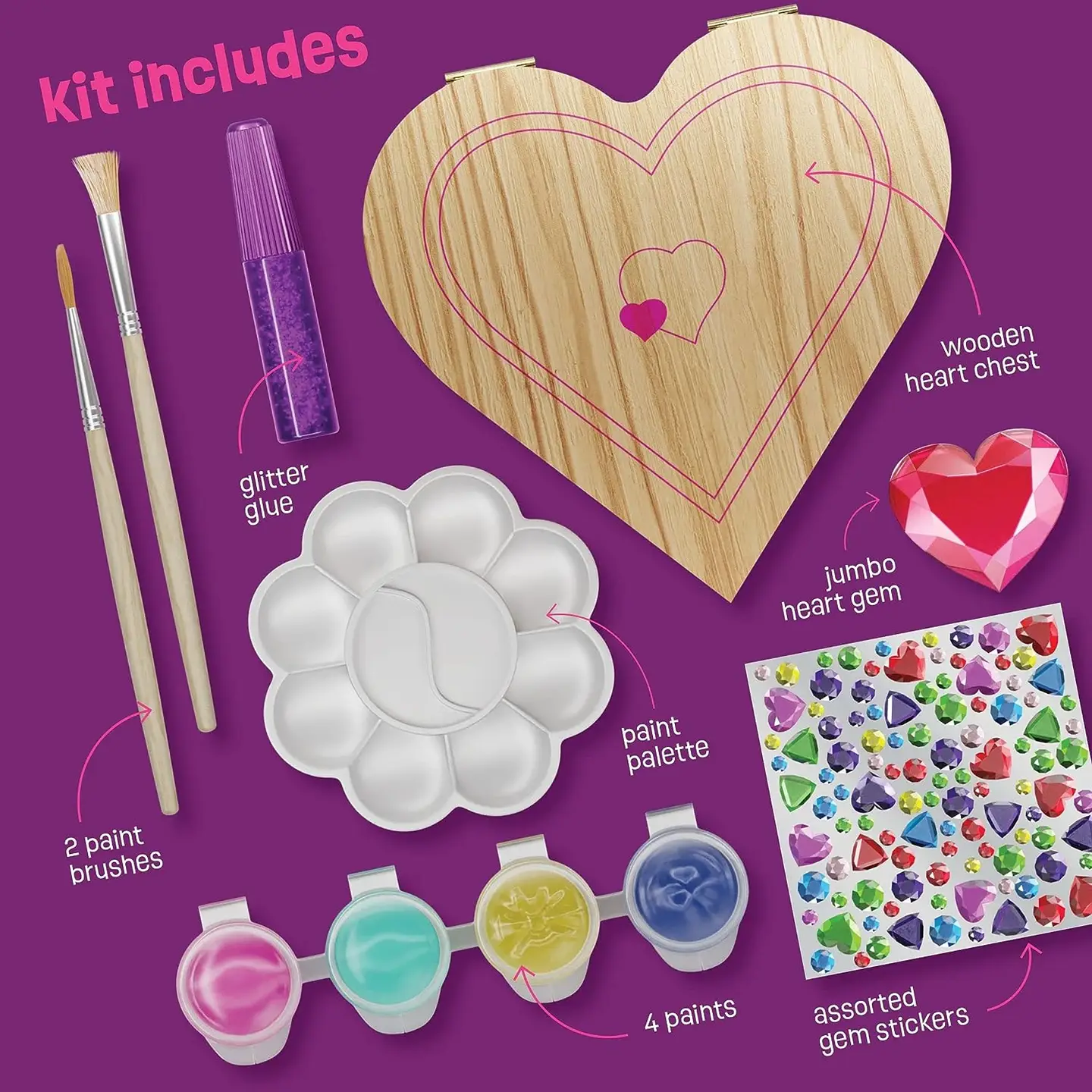 Paint Your Own Wooden Kids Treasure Box