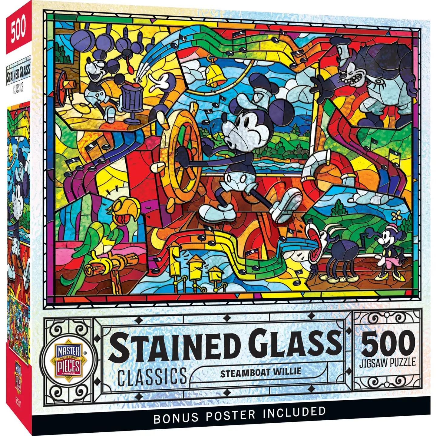 Stained Glass - Steamboat Willie 500 Piece Jigsaw Puzzle