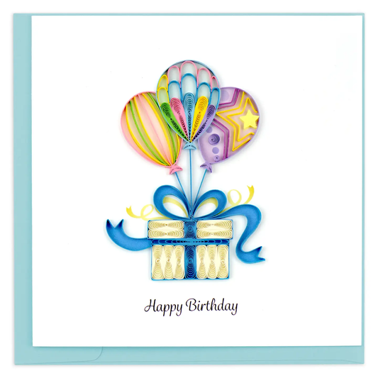 Balloon Surprise Quilled Greeting Card