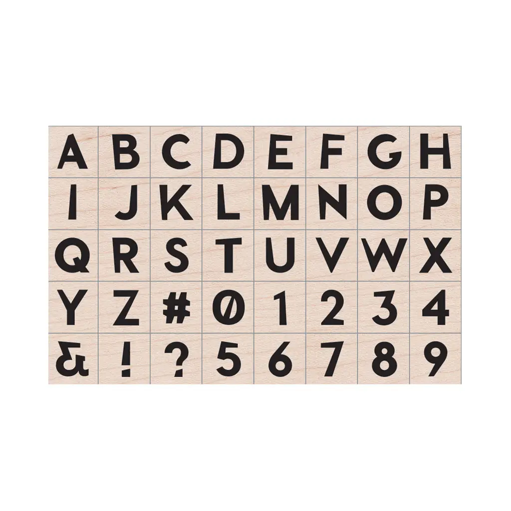 Stamp - Modern Uppercase Letters & Numbers