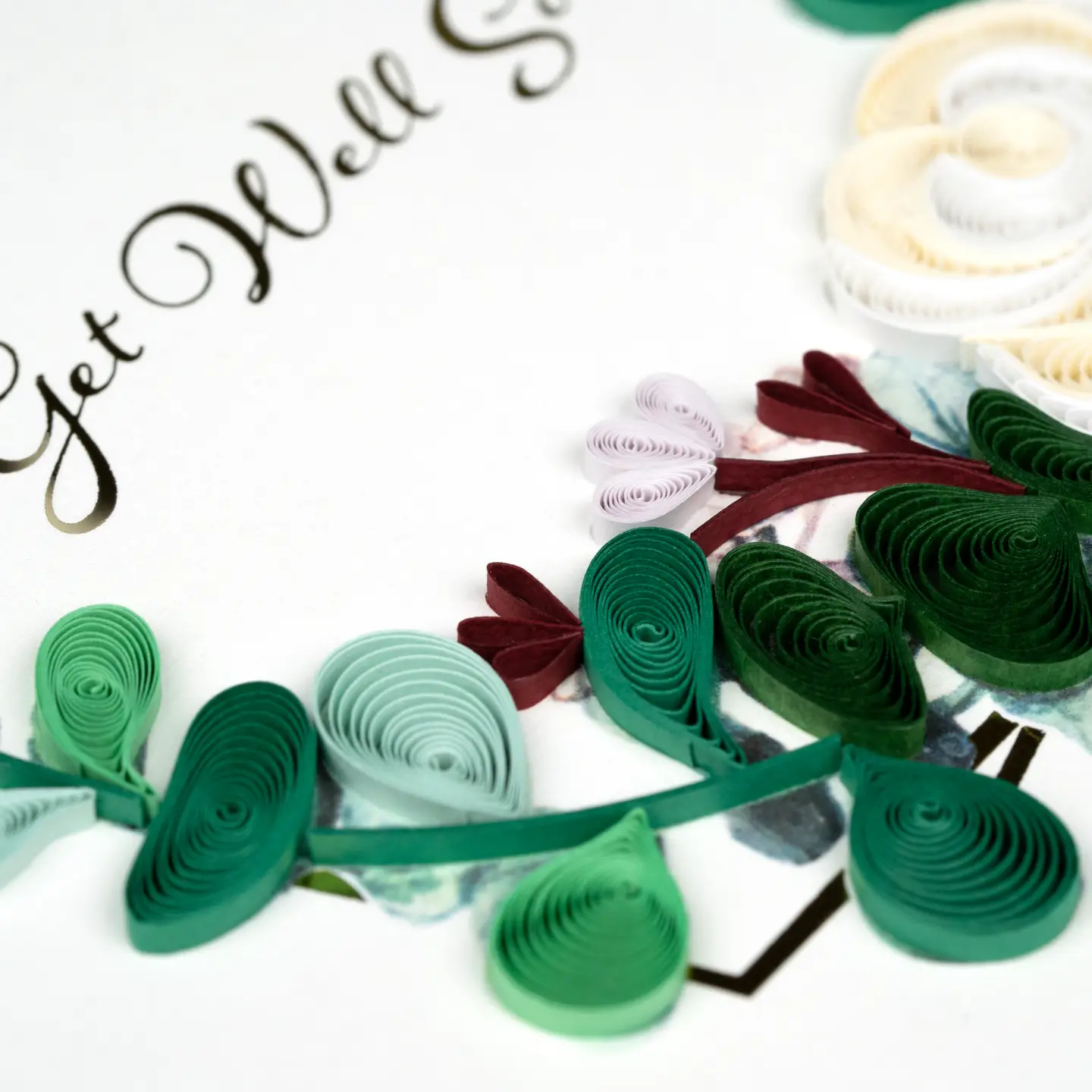 Get Well Eucalyptus Quilled Greeting Card