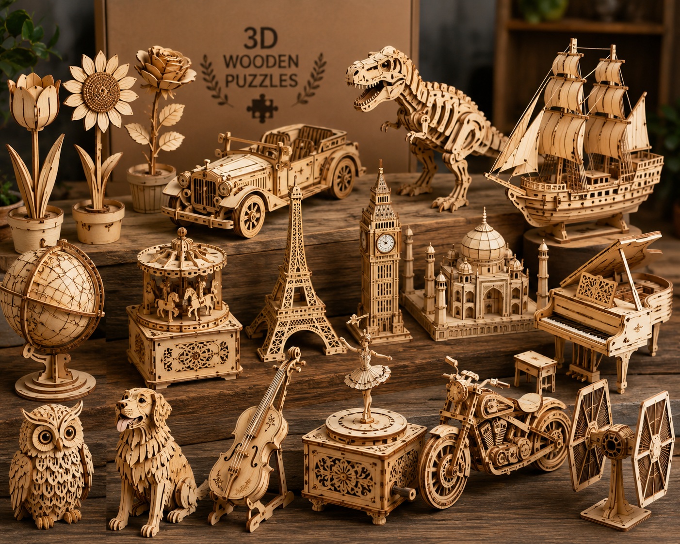 3D Wooden Puzzles