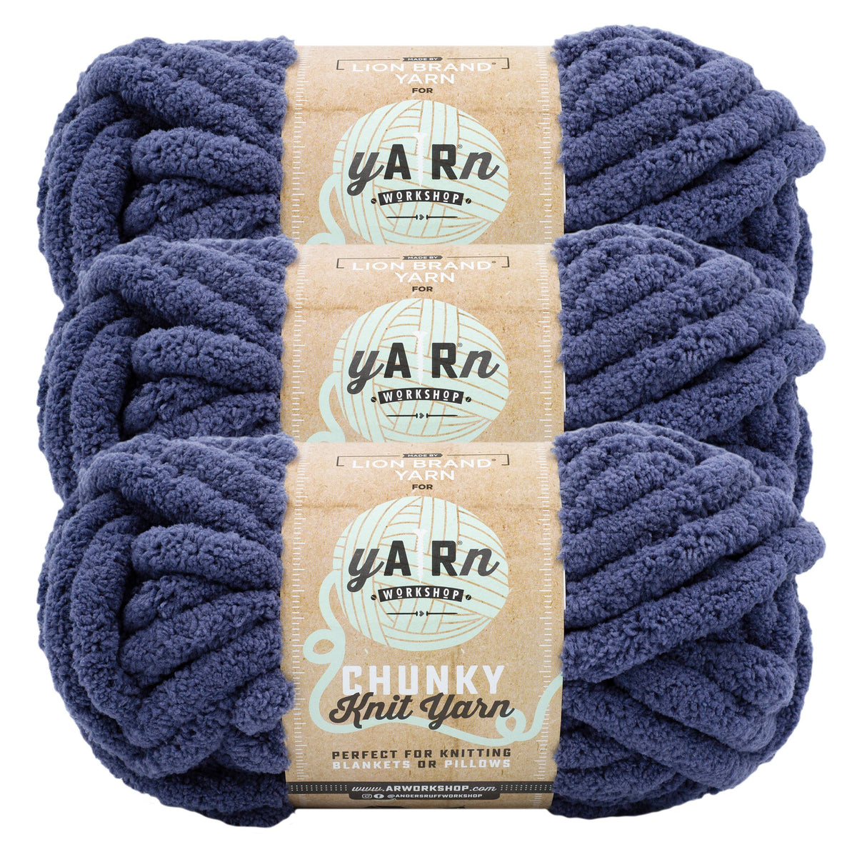 Lion Brand Yarn AR Workshop Chunky Knit 3 Pack: Sangria
