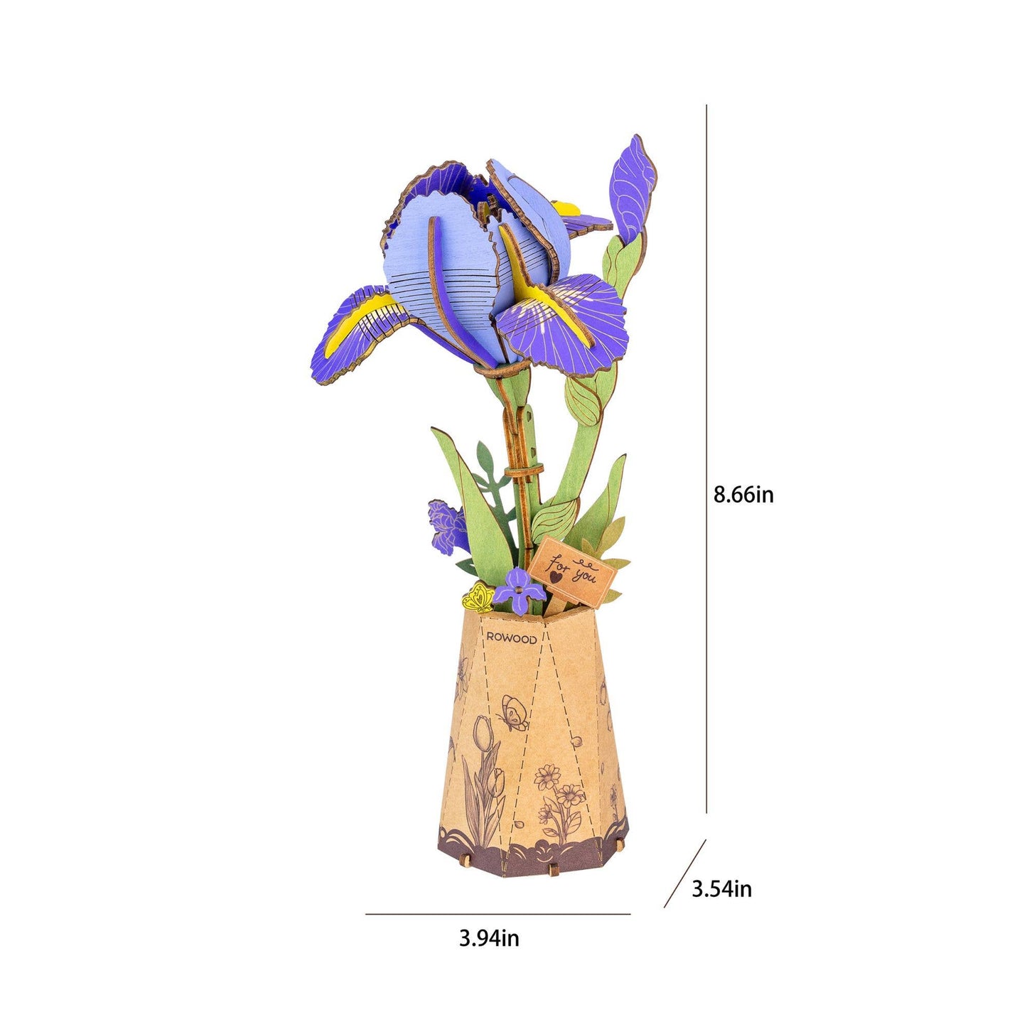Rowood Purple Iris 3D Wooden Puzzle