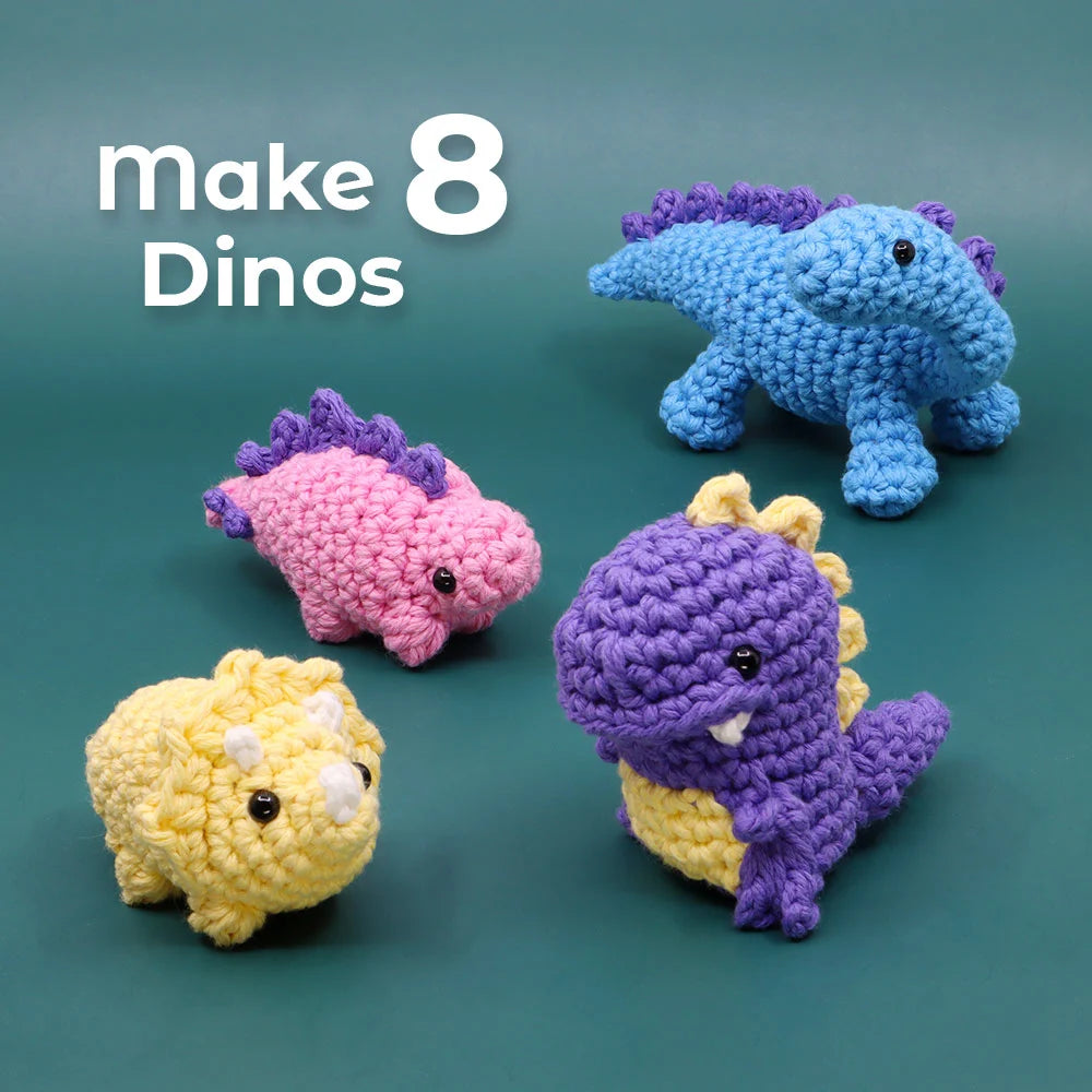 Dinosaur Bundle Amigurumi Crochet Kit
