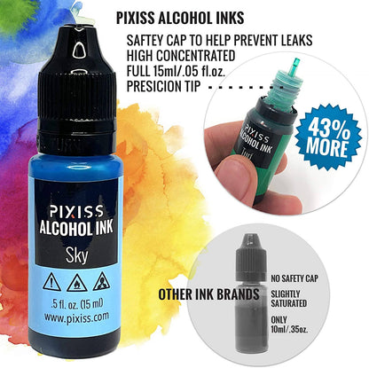 PIXISS Alcohol Ink Set of 25 - Highly Saturated