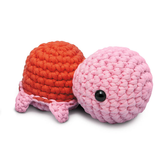 Emilio the Turtle - Pink - The Woobles Crochet Kit
