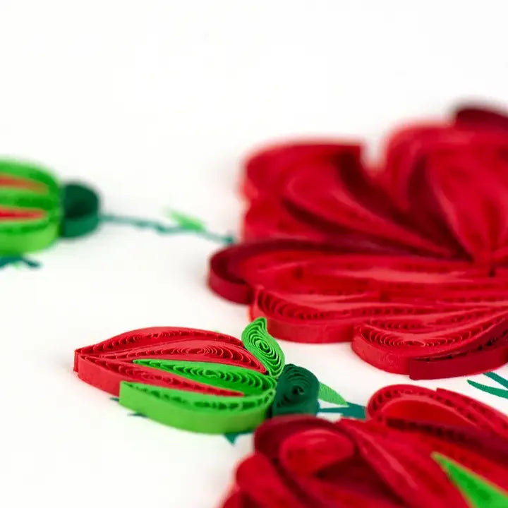 Red Rose Quilling Card