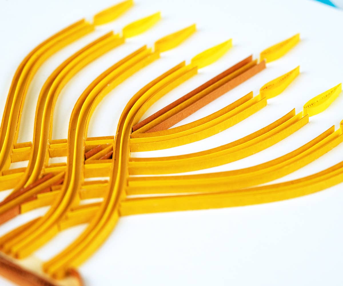 Modern Menorah Hanukkah Quilling Card