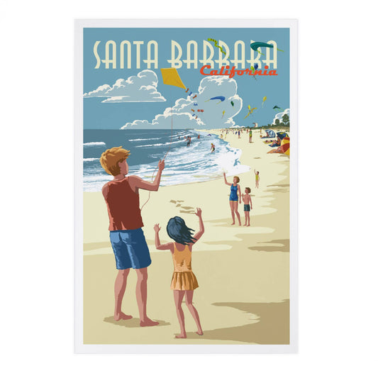 Santa Barbara Postcards - Kite Flyers