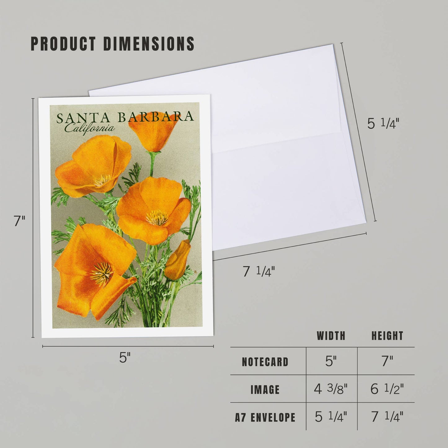 Santa Barbara Greeting Card - California, Poppy Flowers