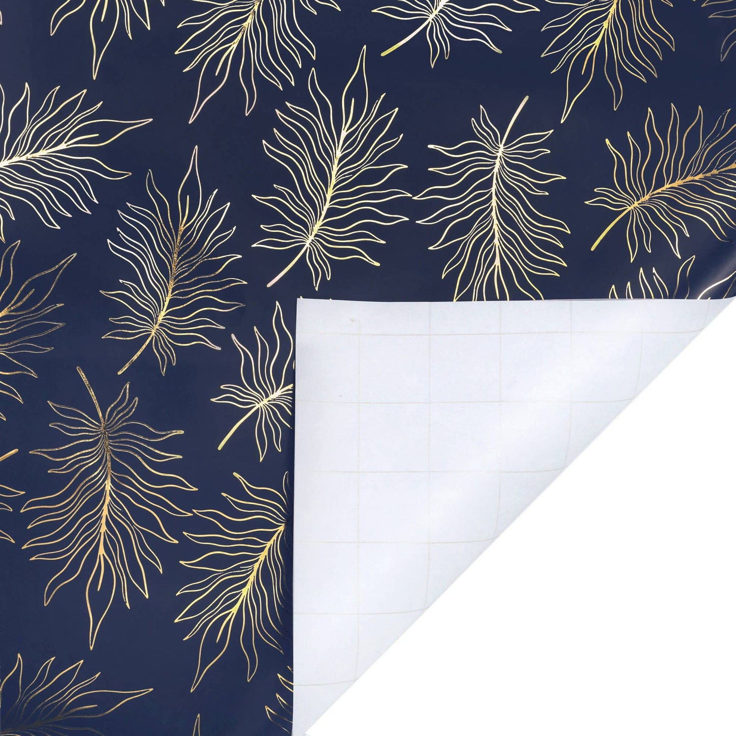 Botanical Leaf Navy/Gold - 30" x 10' Wrapping Paper |