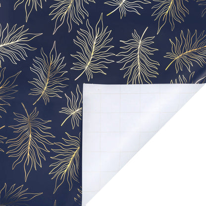 Botanical Leaf Navy/Gold - 30" x 10' Wrapping Paper |