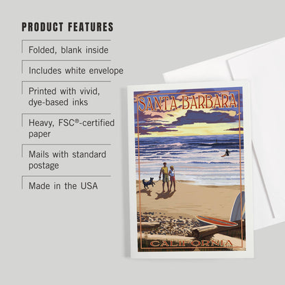 Santa Barbara Greeting Card - Dog Beach