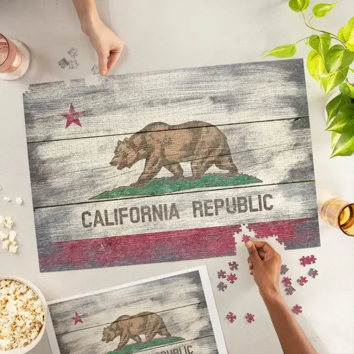 Rustic California Flag 1000 Piece Jigsaw Puzzle