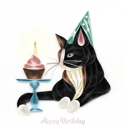 Birthday Cat Quilling Card