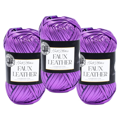 Lion Brand Yarn Haute Stitches Faux Leather 3 Pack: MotoJacket