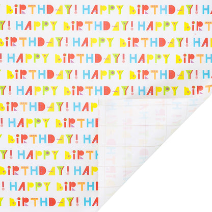 Happy Birthday/Balloons/Stripes - 30" x 10' Birthday Wrapping Paper Bundle (3-pack) |