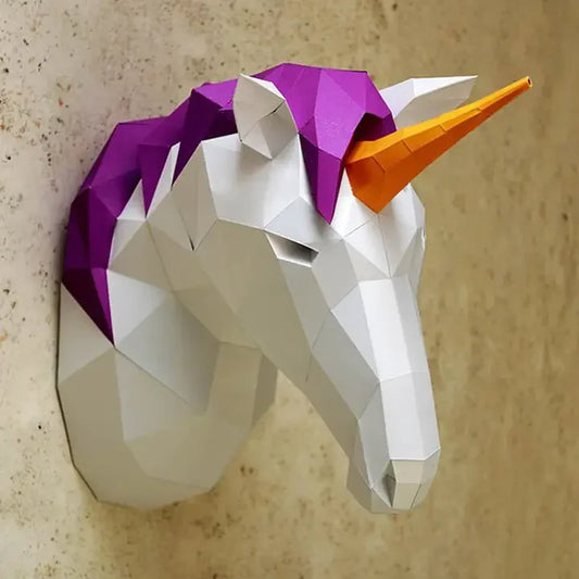 Unicorn 3D Papercraft Wall Art, Animal Origami Model