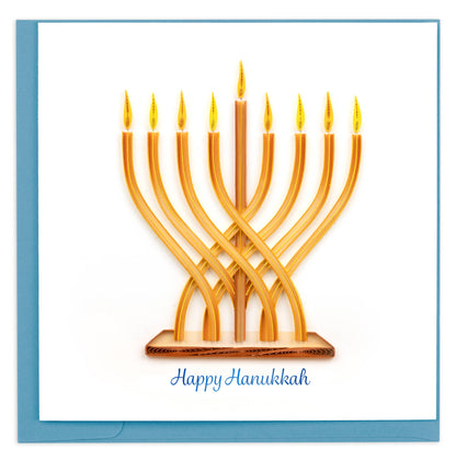 Modern Menorah Hanukkah Quilling Card